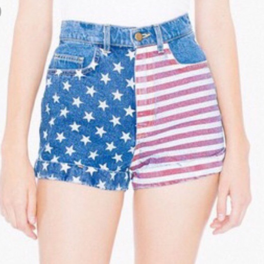 American Apparel Flag High Waisted shorts